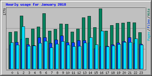 Hourly usage for January 2018