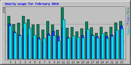 Hourly usage for February 2018
