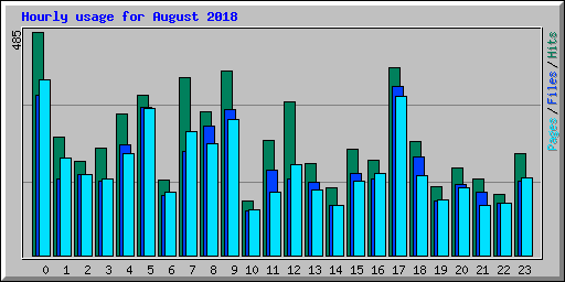 Hourly usage for August 2018